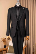 Black 3-Piece Close Fitting Bespoke Men Suits
