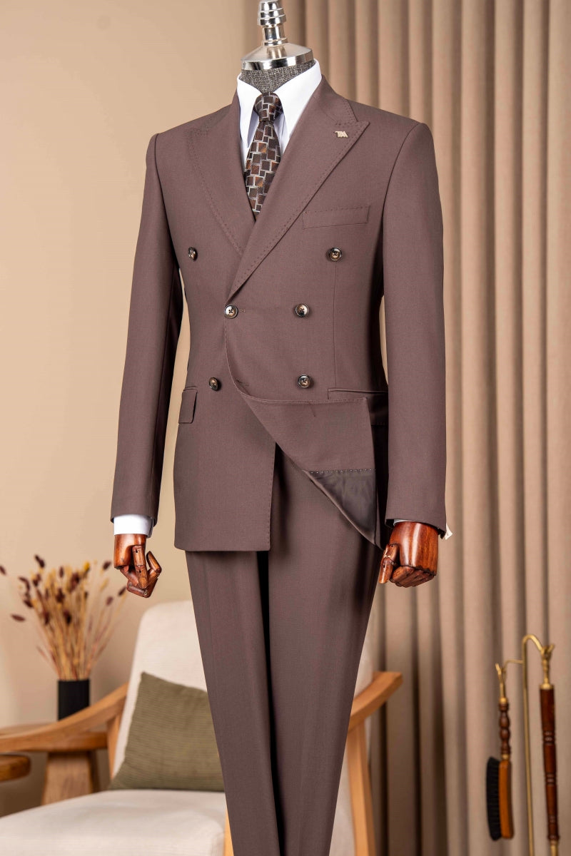 Stylish Blue Double Breasted Slim Fit Men Suits