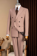Elegant Dusty Pink Double Breasted Bespoke Suit for Men