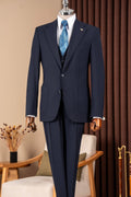 Navy Blue 3-Piece Close Fitting Bespoke Men Suits