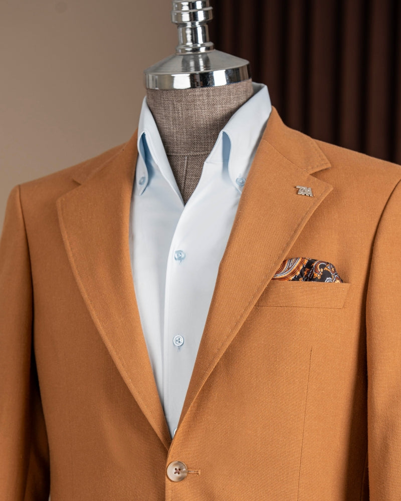 Bespoke Yellow Notched Lapel Men Jacket